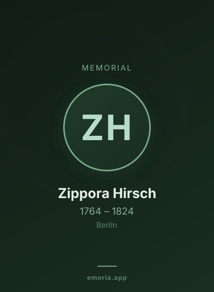 Memorial portrait of Zippora Hirsch