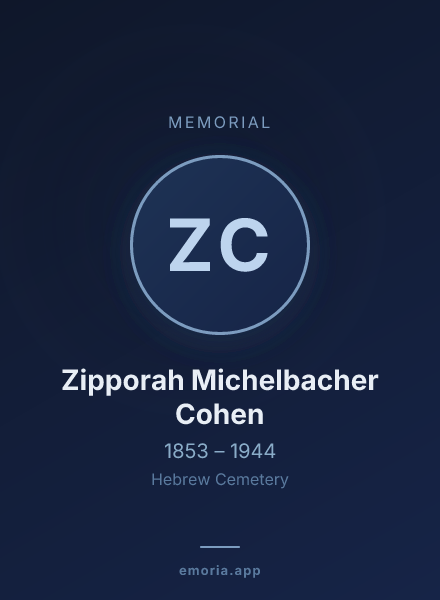 Memorial portrait of Zipporah Michelbacher Cohen