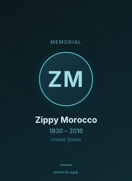 Memorial portrait of Zippy Morocco