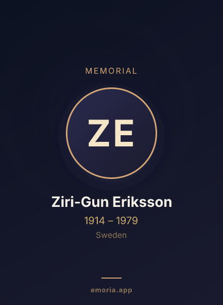 Memorial portrait of Ziri-Gun Eriksson