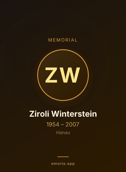 Memorial portrait of Ziroli Winterstein