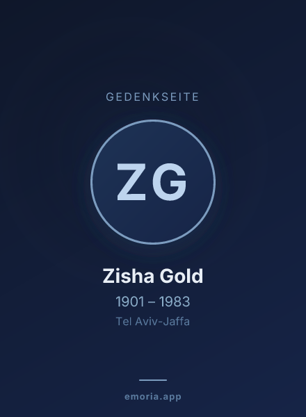Gedenkportrait von Zisha Gold