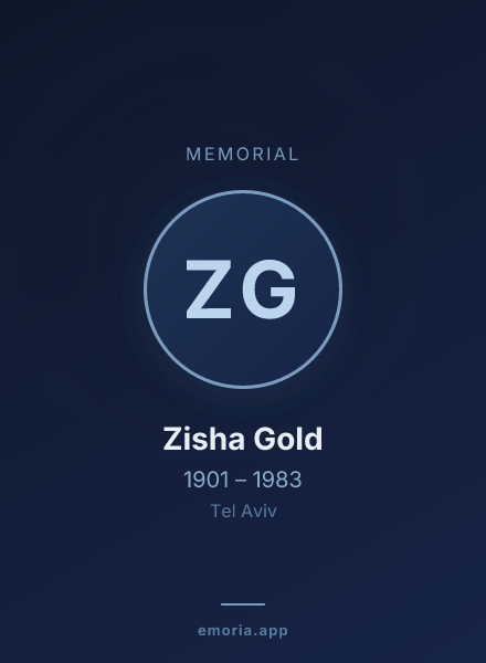 Memorial portrait of Zisha Gold