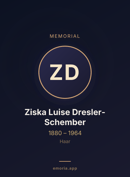 Memorial portrait of Ziska Luise Dresler-Schember