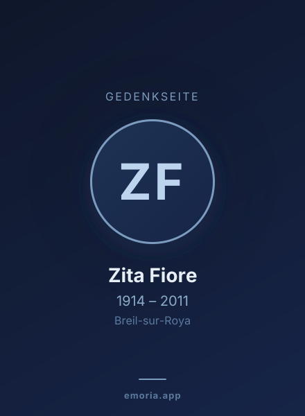 Gedenkportrait von Zita Fiore