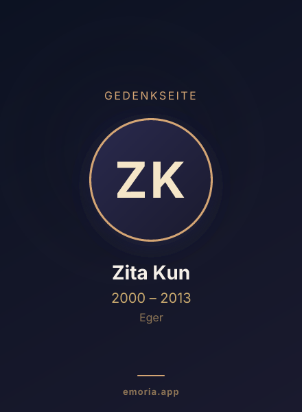 Gedenkportrait von Zita Kun
