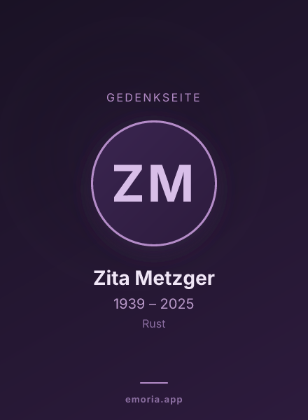 Gedenkportrait von Zita Metzger