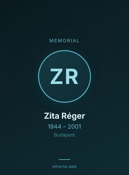 Memorial portrait of Zita Réger