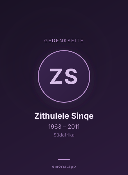 Gedenkportrait von Zithulele Sinqe