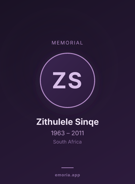 Memorial portrait of Zithulele Sinqe