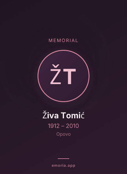 Memorial portrait of Živa Tomić