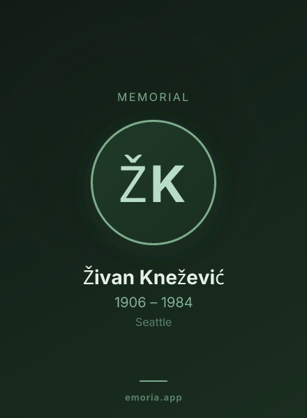 Memorial portrait of Živan Knežević