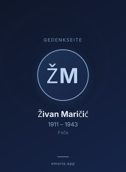 Gedenkportrait von Živan Maričić