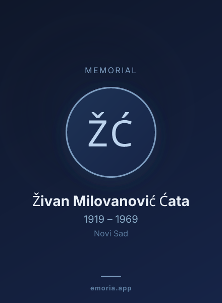 Memorial portrait of Živan Milovanović Ćata