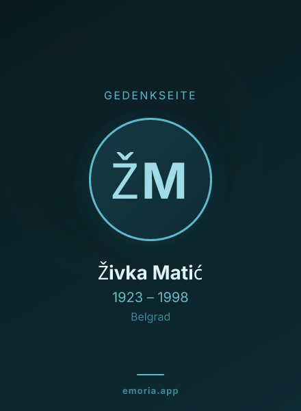 Gedenkportrait von Živka Matić