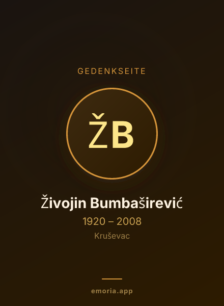 Gedenkportrait von Živojin Bumbaširević