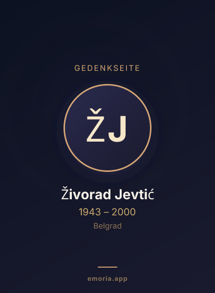 Gedenkportrait von Živorad Jevtić