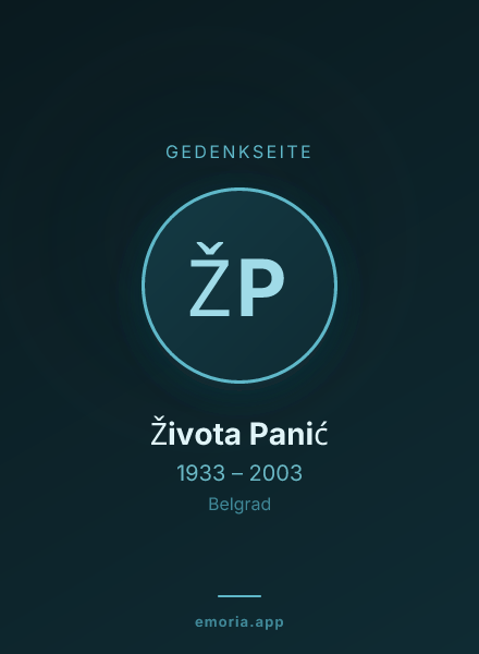 Gedenkportrait von Života Panić