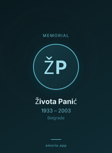 Memorial portrait of Života Panić