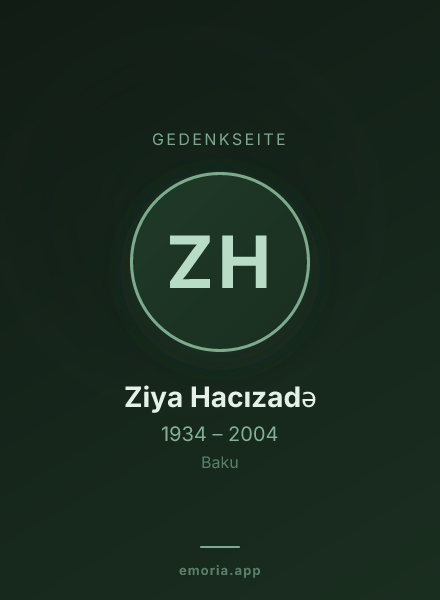 Gedenkportrait von Ziya Hacızadə