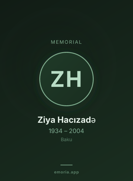 Memorial portrait of Ziya Hacızadə