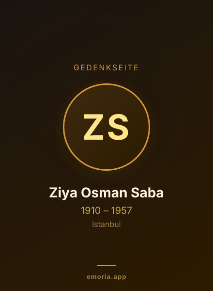Gedenkportrait von Ziya Osman Saba