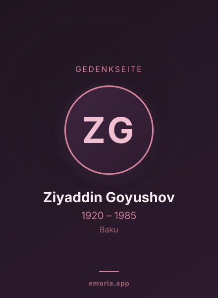 Gedenkportrait von Ziyaddin Goyushov