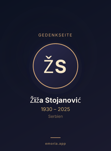 Gedenkportrait von Žiža Stojanović