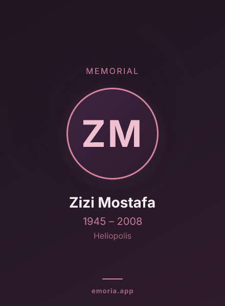 Memorial portrait of Zizi Mostafa