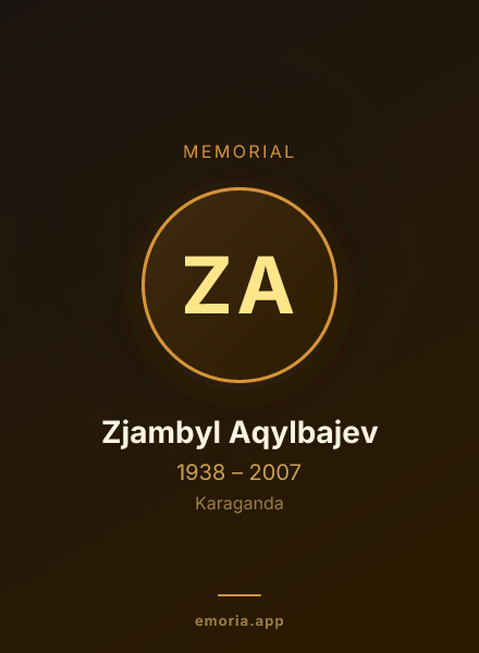 Memorial portrait of Zjambyl Aqylbajev