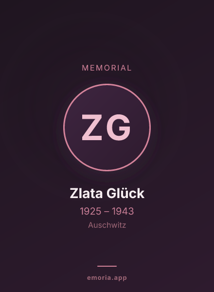 Memorial portrait of Zlata Glück