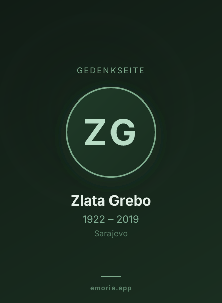 Gedenkportrait von Zlata Grebo