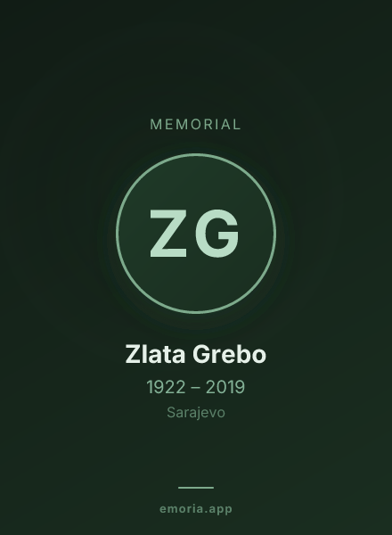 Memorial portrait of Zlata Grebo
