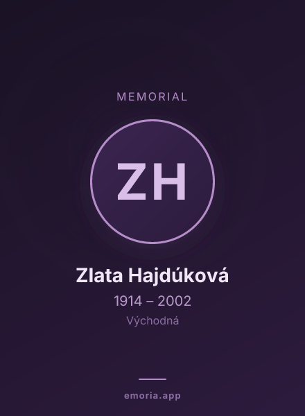 Memorial portrait of Zlata Hajdúková