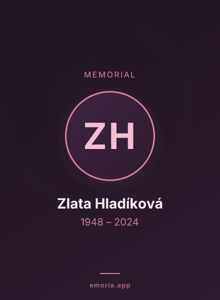 Memorial portrait of Zlata Hladíková