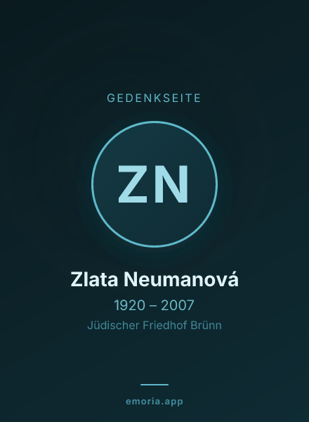 Gedenkportrait von Zlata Neumanová