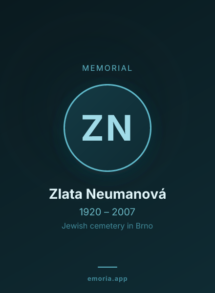 Memorial portrait of Zlata Neumanová