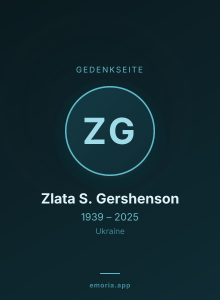 Gedenkportrait von Zlata S. Gershenson