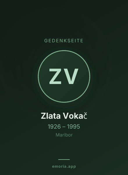 Gedenkportrait von Zlata Vokač