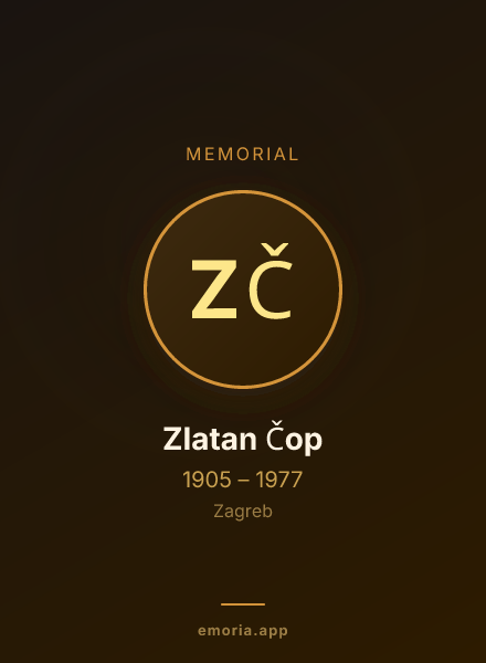 Memorial portrait of Zlatan Čop