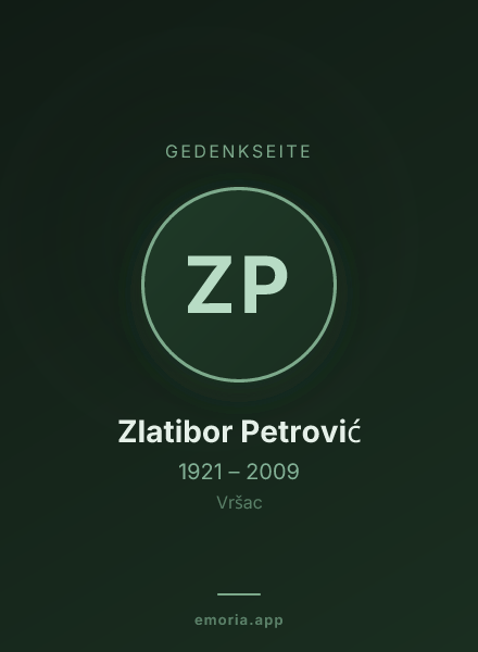 Gedenkportrait von Zlatibor Petrović