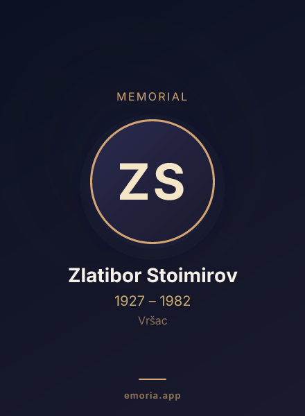 Memorial portrait of Zlatibor Stoimirov