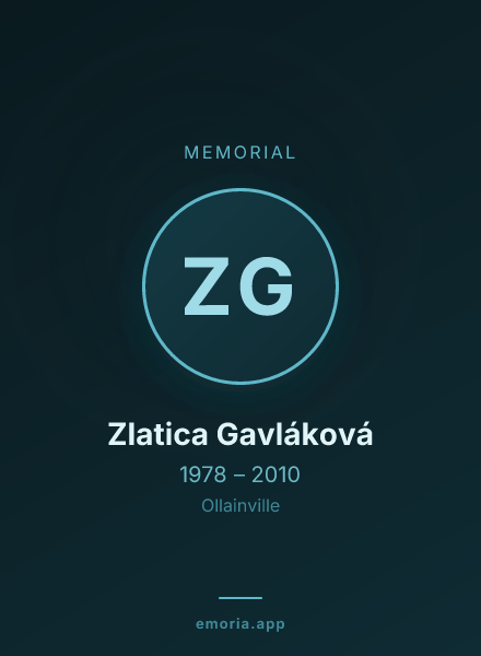 Memorial portrait of Zlatica Gavláková