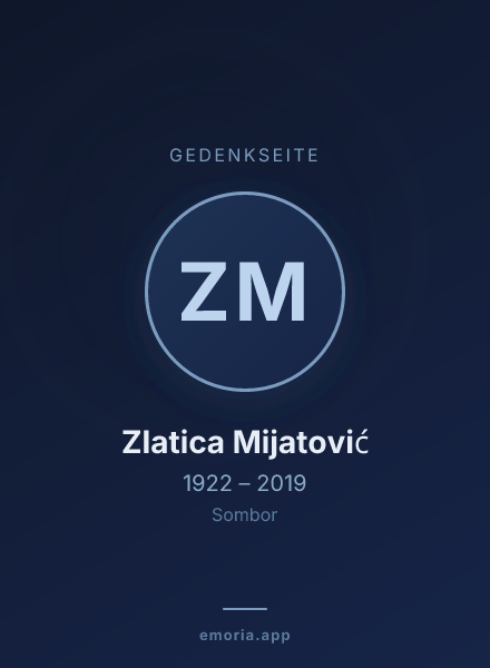 Gedenkportrait von Zlatica Mijatović