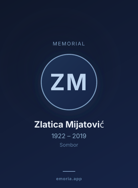Memorial portrait of Zlatica Mijatović