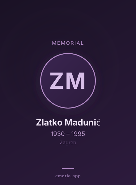 Memorial portrait of Zlatko Madunić