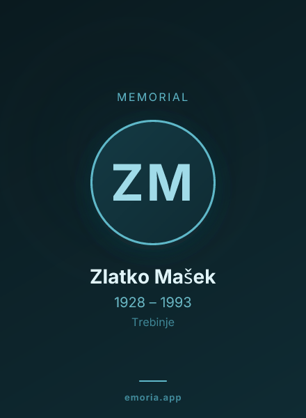 Memorial portrait of Zlatko Mašek