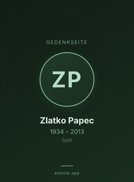 Gedenkportrait von Zlatko Papec