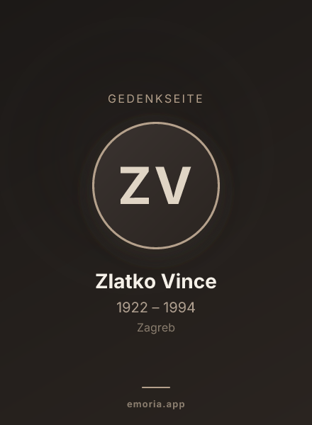 Gedenkportrait von Zlatko Vince