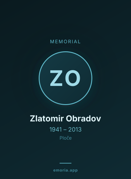 Memorial portrait of Zlatomir Obradov